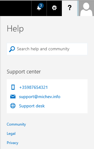 New pages in O365: the user settings page and the organizational support card 4 121616 1234 NewpagesinO3