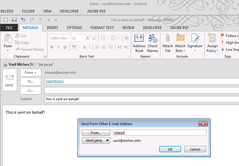 Send As, Send on Behalf of and permutations 5 122516 1132 SendAsSendo5