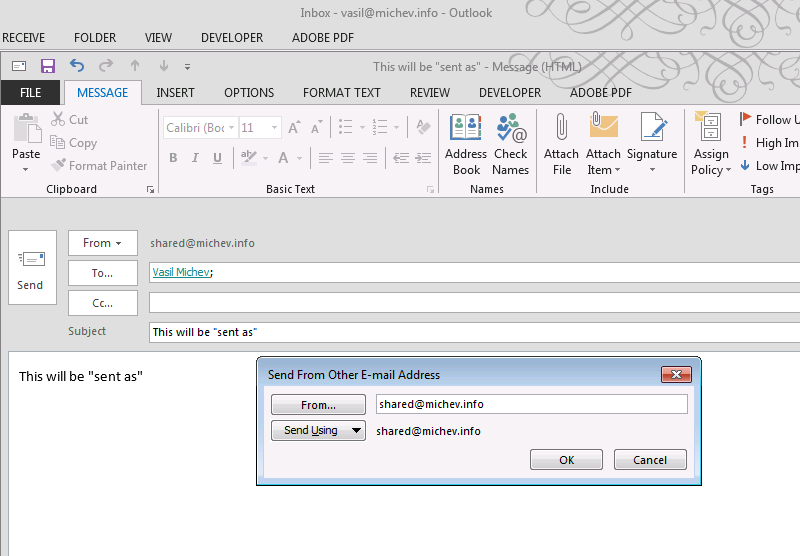 Send As, Send on Behalf of and permutations 6 122516 1132 SendAsSendo6