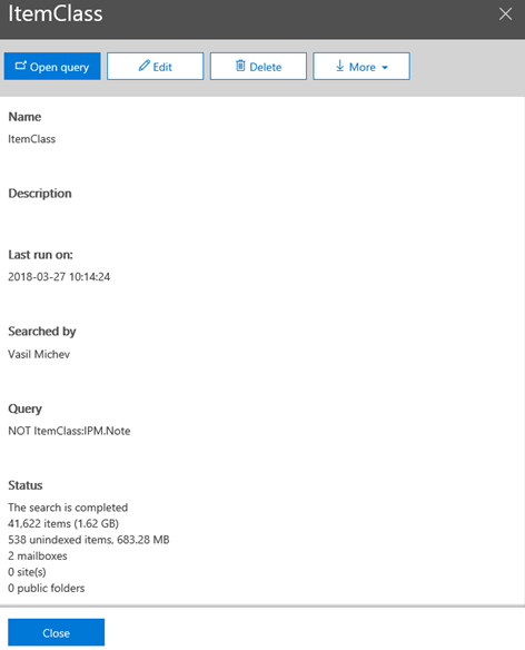 Using the new Content Search an eDiscovery UI in Office 365 4 Search stats