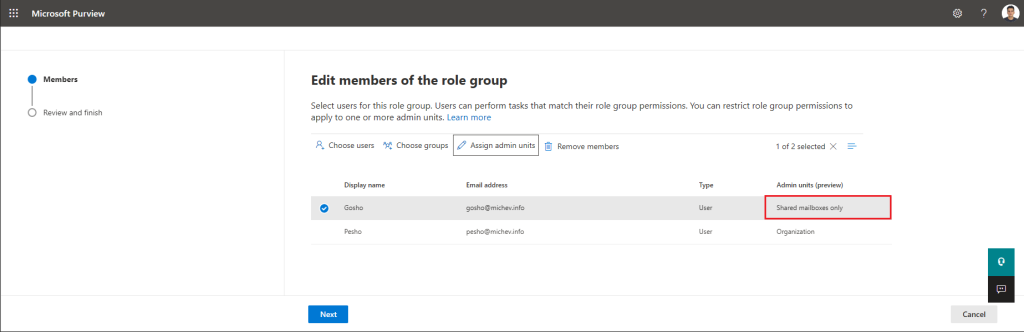 Assign Administrative units within the Purview Compliance portal