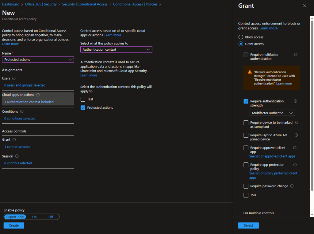 Azure AD previews step-up authentication for admins via "protected actions" 2 Sample CA policy to use with protected actions
