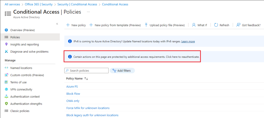 Azure AD previews step-up authentication for admins via "protected actions" 3 Step-up authentication is required to perform a protected action
