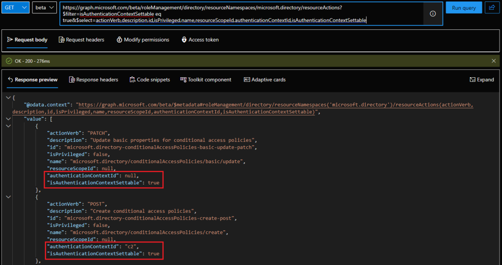 Azure AD previews step-up authentication for admins via "protected actions" 4 Listing protected actions via the Graph API