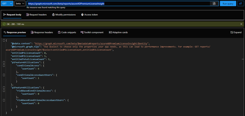 Obtaining Entra license utilization insights data via the Graph API 1 EntraLicensingInsights
